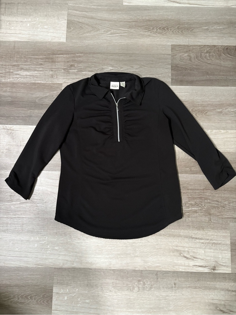 Chicos Black Half-Zip Collared Women's Golf Top